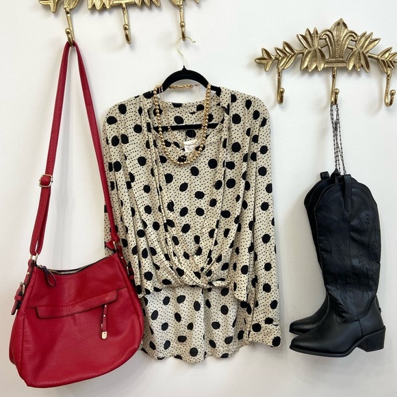 🆕MANGO Frenchy polka dot blouse S - Picture 2 of 6